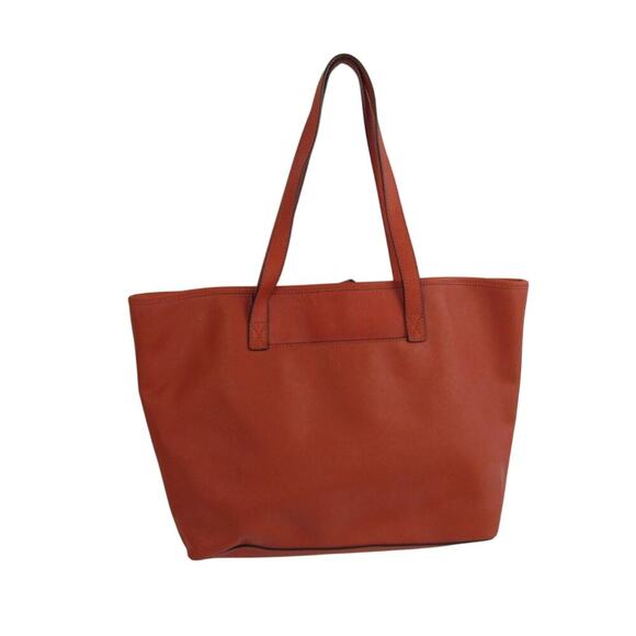 Burnt Orange Leather Tote Bag Structured Shopper - Picture 4 of 7